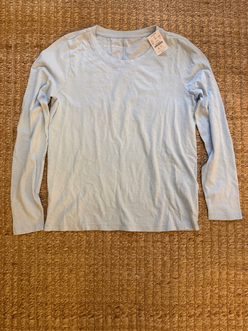J. Crew Light Blue Long-Sleeve 100% Cotton Crewneck t-shirt Small